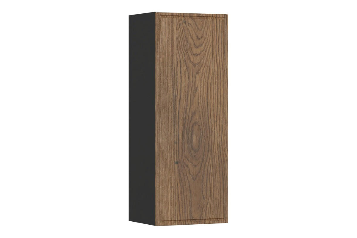 BADMÖBEL-SET 6 Teile - Talia Casella T BM96 in Schwarz Matt/Casella Oak - Hellbraun/Goldfarben, Holz/Metall (80/50/46cm)