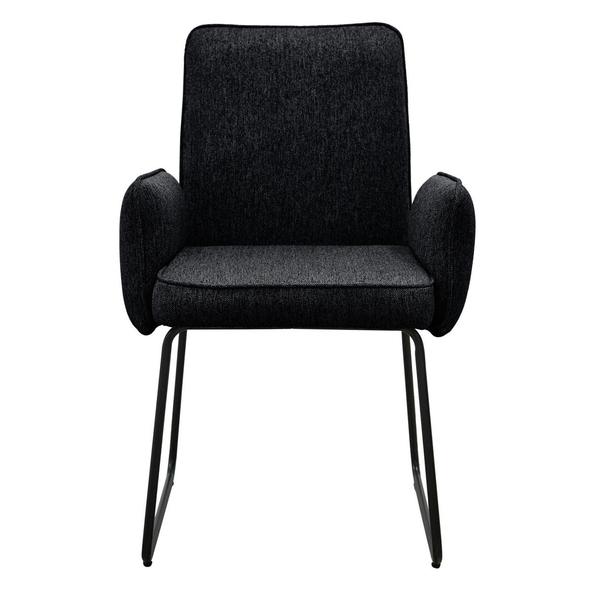 ESSZIMMERSTÜHLE 2ER-SET ALBA - Schwarz, Metall (62/92/52cm) - SVITA