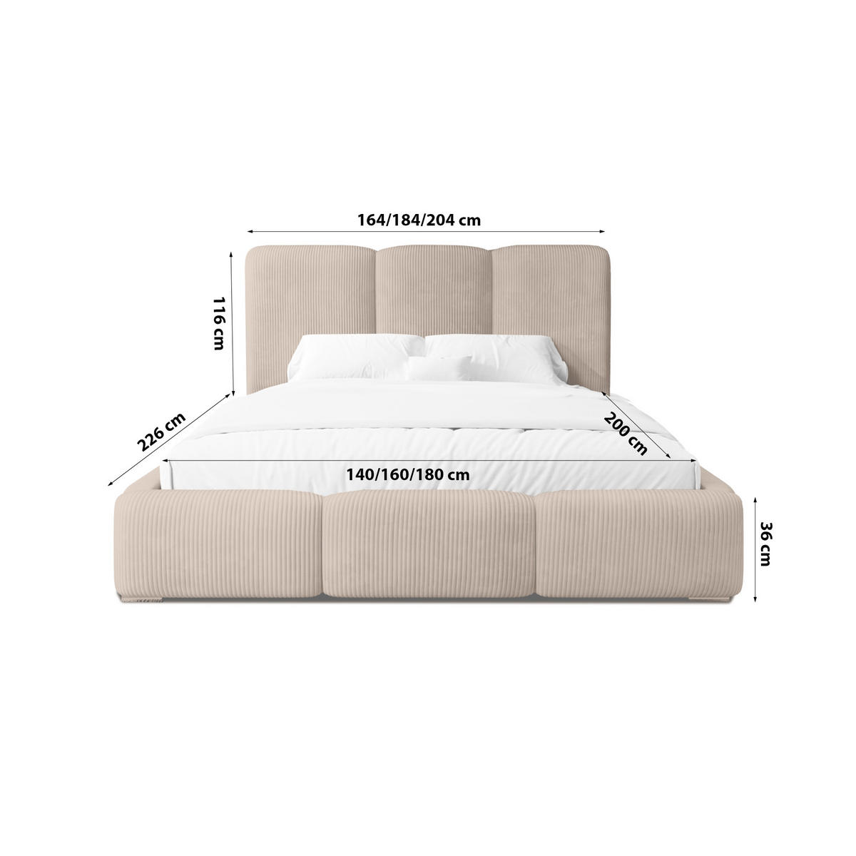 POLSTERBETT Doppelbett Walmer 160x200 cm Braun - Braun, Textil (160/200cm) - Fedve