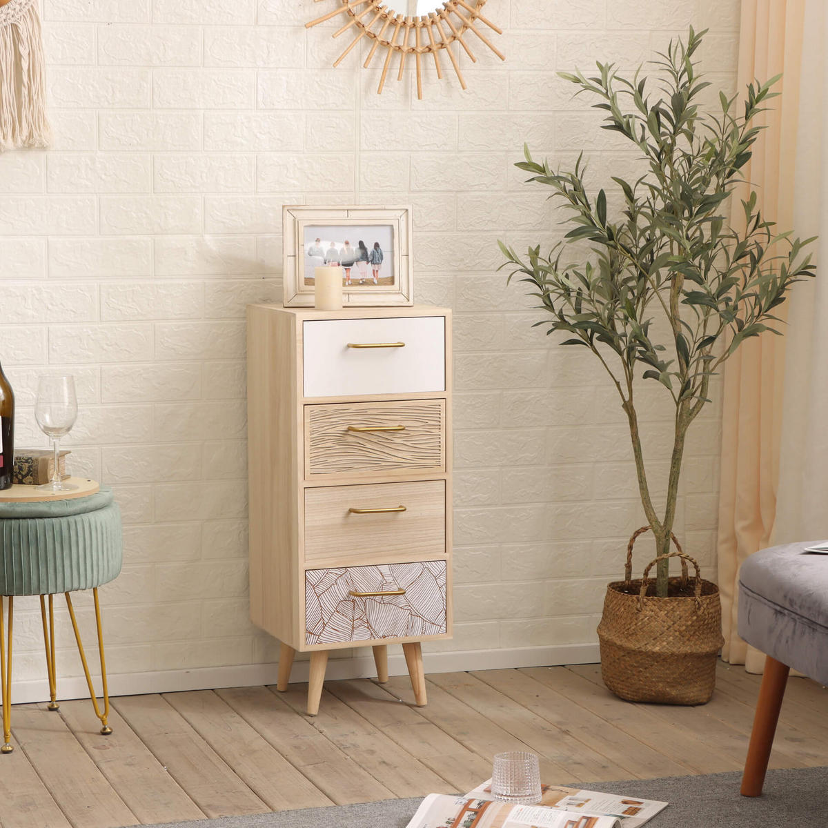 KOMMODE Braun 29/30/72 cm - Braun, Holz (29/72/30cm) - Mobili Rebecca