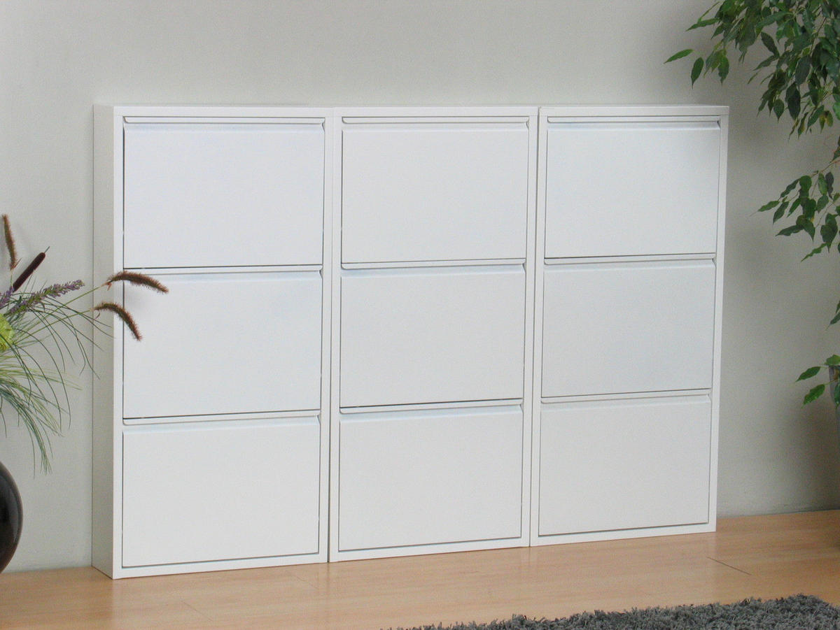 SCHUHKIPPER weiß - Weiß, Holzwerkstoff (152/106/16cm) - ebuy24