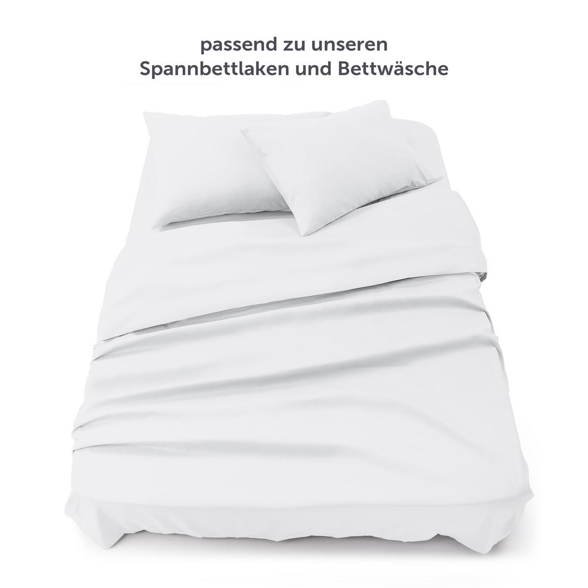 BETTTUCH ohne Gummi 320/275 cm, in Weiß - Weiß, Textil (275/320cm) - Blumtal