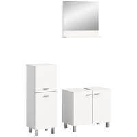 BADKOMBINATION 3tlg. Boston/Tampa Bad in weiß Nachbildung - modernes Design - B/H/T: 102x186x33 cm - Weiß, Holzwerkstoff (102/186/33cm)