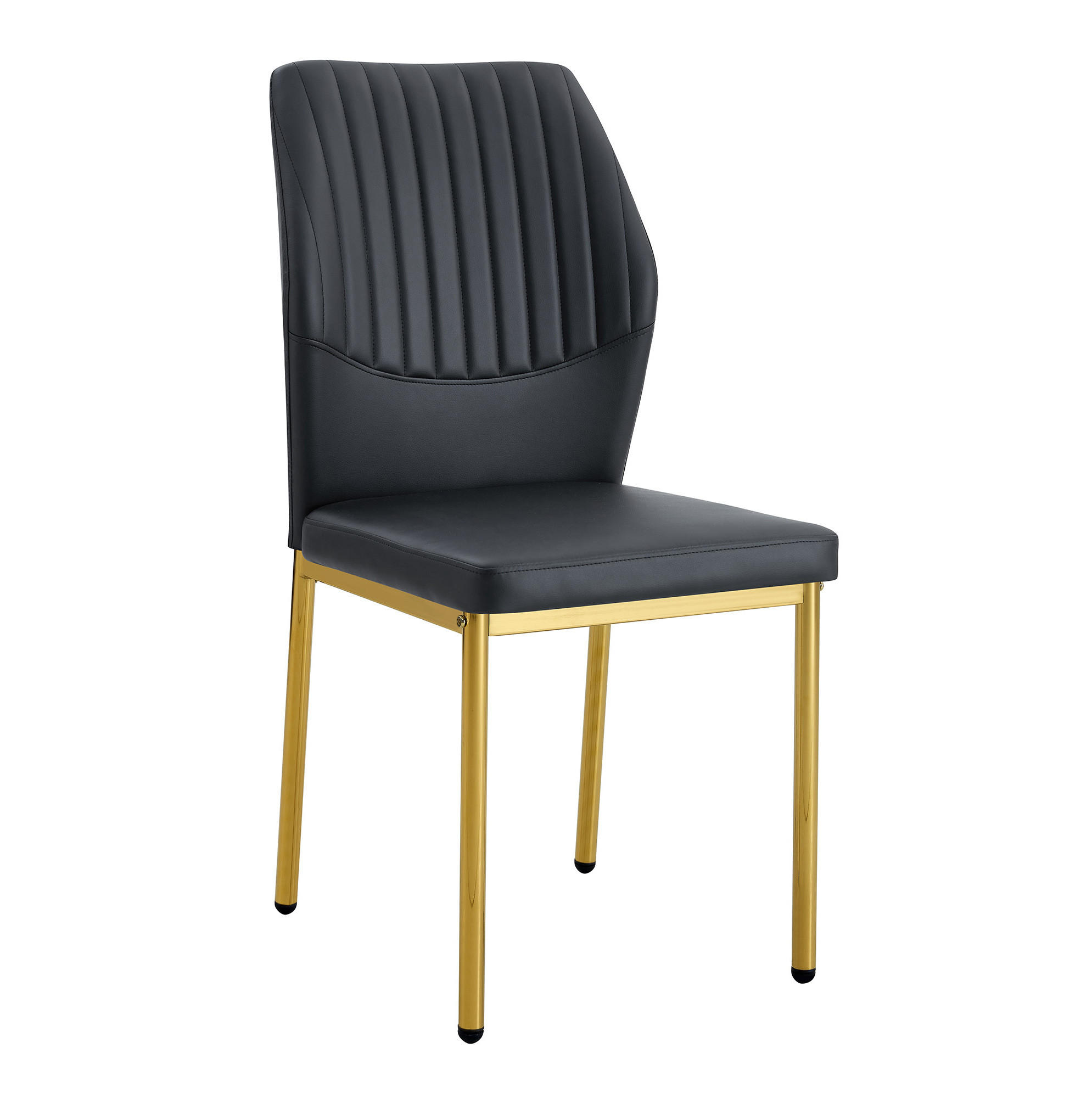 ESSZIMMERSTUHL 4er-Set PU Schwarz-Gold mit Metallbeinen - Goldfarben, Metall (42.6/93/43cm) - Meubliv