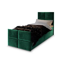 POSTEL BOXSPRING ARIEL 100x200 cm, s matrací a úložným prostorem, zelená barva - zelená barva, kompozitní dřevo/textil (100/200cm) - MASSENO