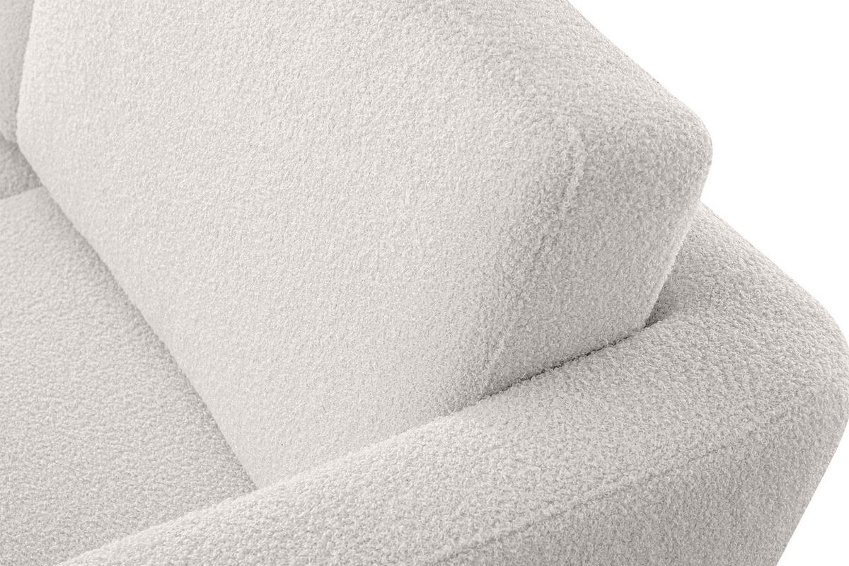 SOFA TAGIO mit Armlehnen, Weiß - Braun/Weiß, Buchenholz/Textil (153/80/84cm) - KONSIMO®