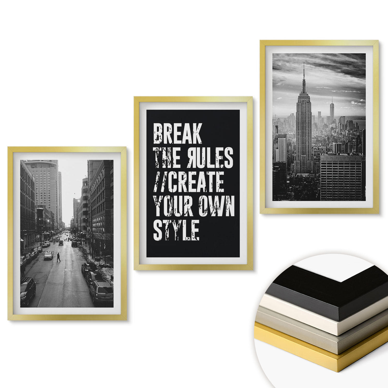 ArtPrintCave Wandbilder Gold 40x60 cm