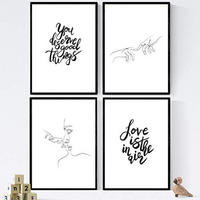 POSTER Set mit 4 ‚Liebe in der Luft‘ A3 Rahmenlos - Klar, Papier (29.7/3cm) - Nacnic