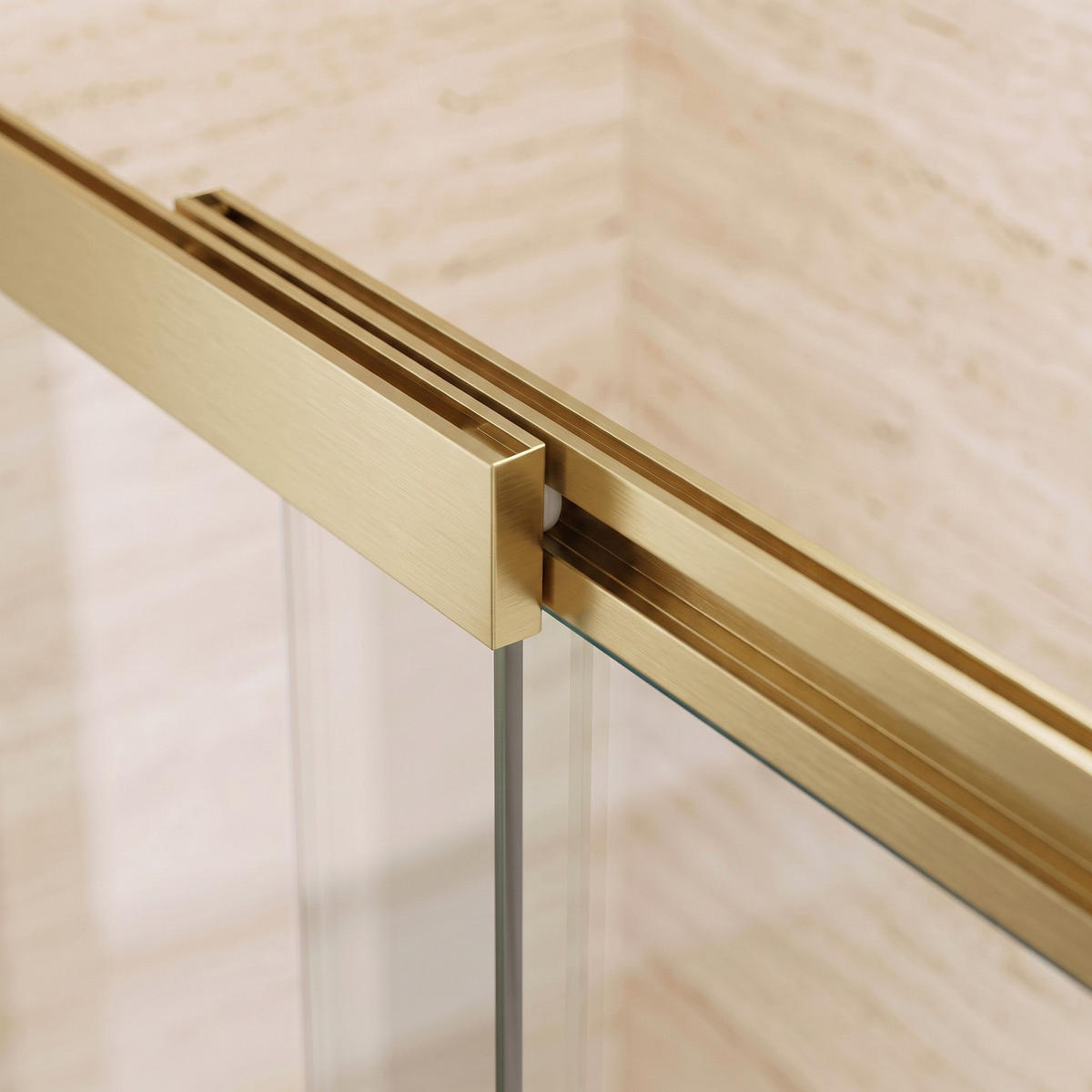BADEWANNEN-DUSCHWAND Schiebetür Rea Dario Brush Gold 120 - Goldfarben, Glas (120/140cm) - REA