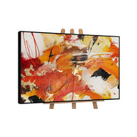 GEMÄLDE Orangene Explosion II Schattenfugenrahmen Schwarz 180x120 cm - Schwarz, Holz (180/120cm) - YS-art gallery