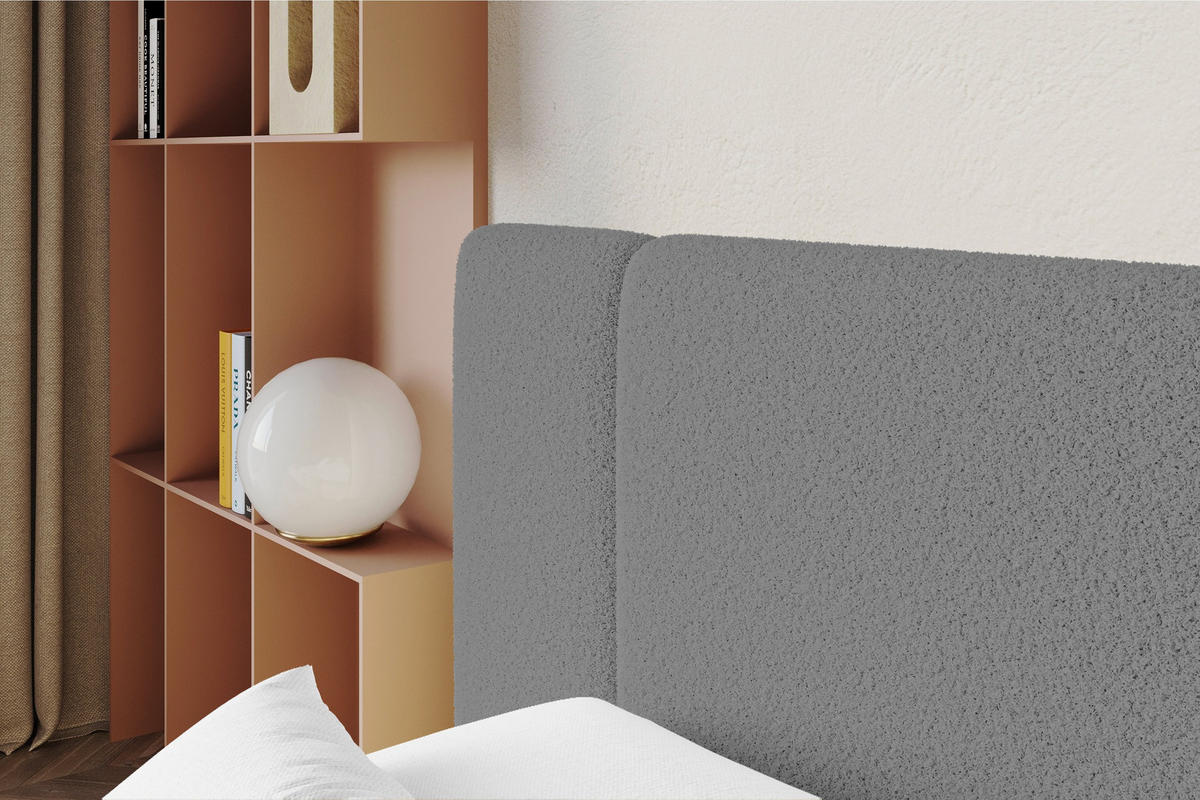 POLSTERBETT mit Bettkasten, Fußteil und Lattenrost, Boxbett ohne Matratze - NILO-Z 160x200 Grau - Grau, Holzwerkstoff/Textil (160/200cm) - ALTDECOR