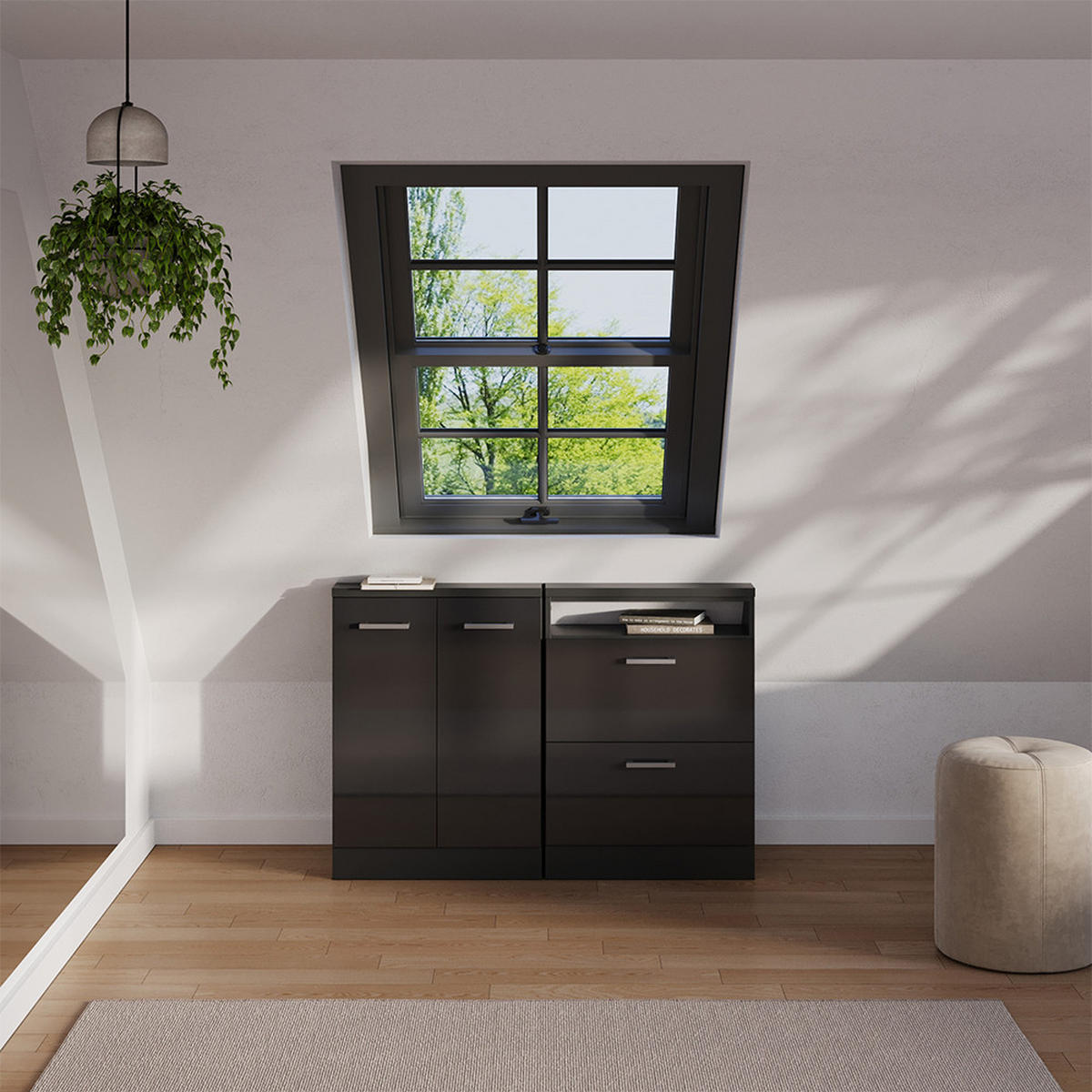 ŠIKMÁ SKŘÍŇ Rion Antracit vysoký lesk/antracit - vysoce lesklá černá, kompozitní dřevo (60/81.6/46cm) - Vicco