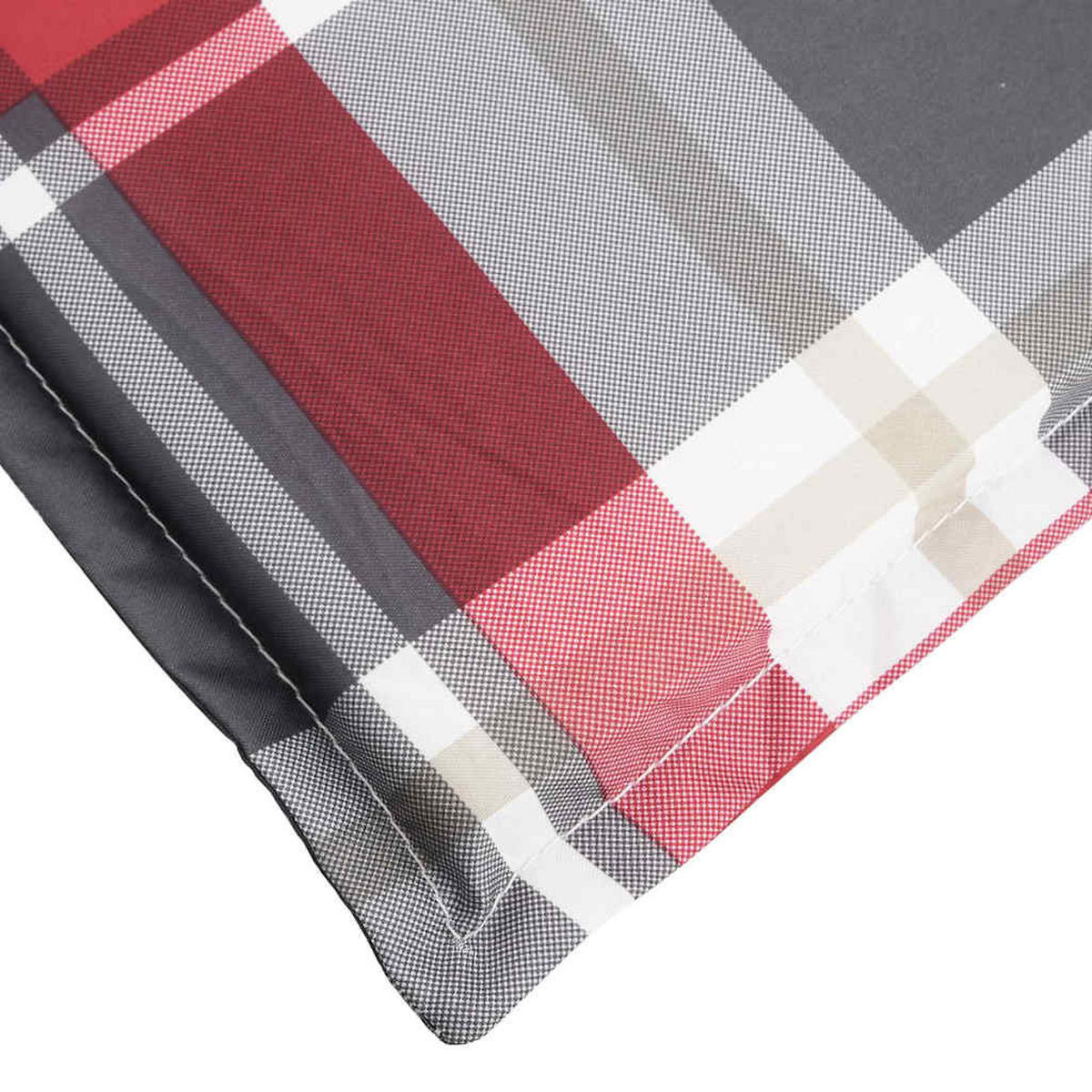 SONNENLIEGEN-AUFLAGE Rot Karomuster 200/70/3 Cm Oxford-Gewebe - Eukalyptusholzfarben, Textil (70/3/200cm) - vidaXL
