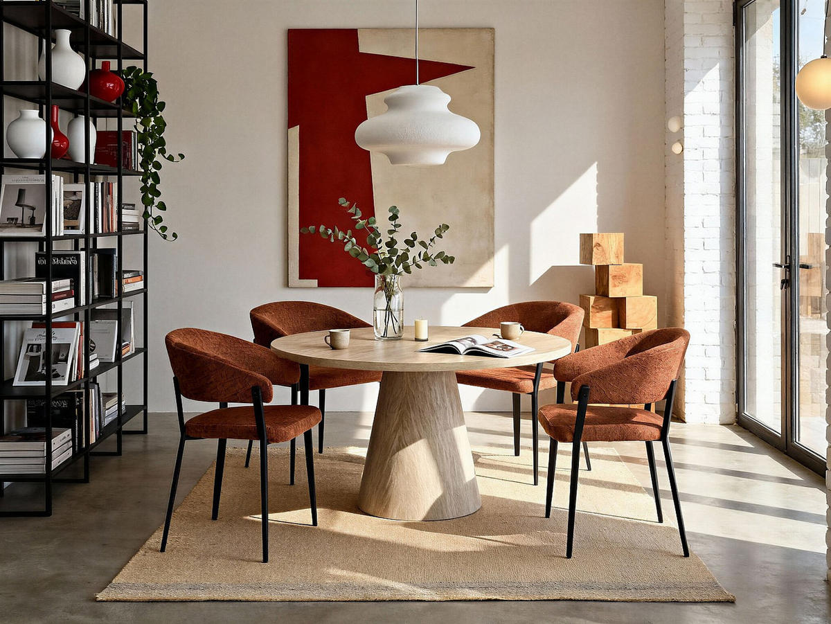 STUHL - 56cm x 55cm - Polyester - terracotta - AVRELA - Braun, Textil (56/77/55cm) - Vente-Unique