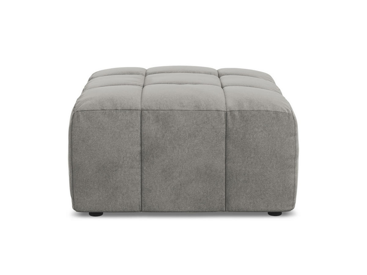 POUF Samt Stoff Grau - Schwarz/Grau, Holzwerkstoff/Kunststoff (75/41/90cm) - Makamii