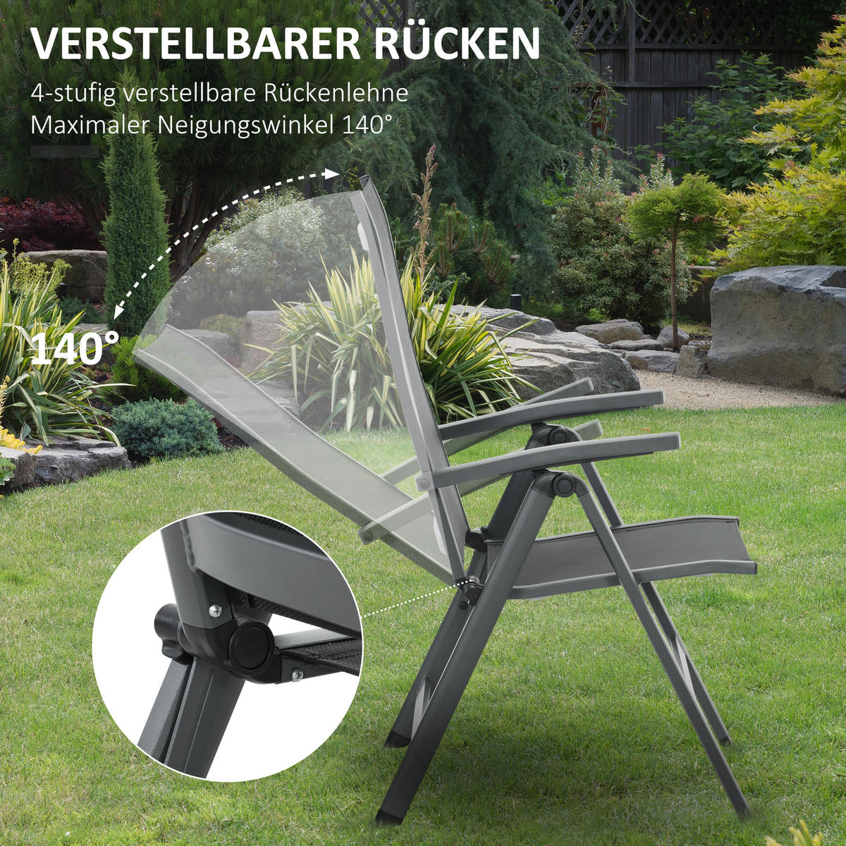 SITZGRUPPE, Schwarz, Aluminium - Schwarz, Metall - Outsunny