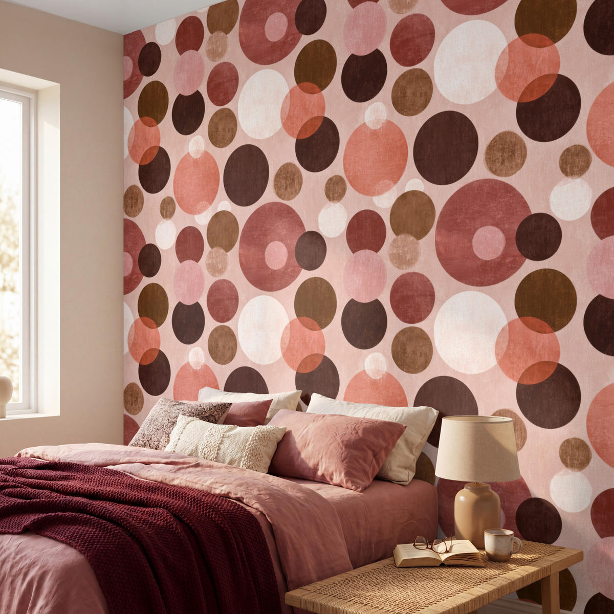 TAPETE - Kreise - Modern - Farbenfroh - 300x280 cm - Multicolor, Papier (300/280cm) - OnlyWow