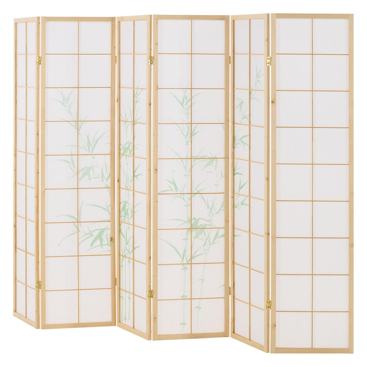 PARAVENT 264/179 cm Natur Holz Shoji Bambus - Naturfarben, Holz (220/175/2cm) - Homestyle4u
