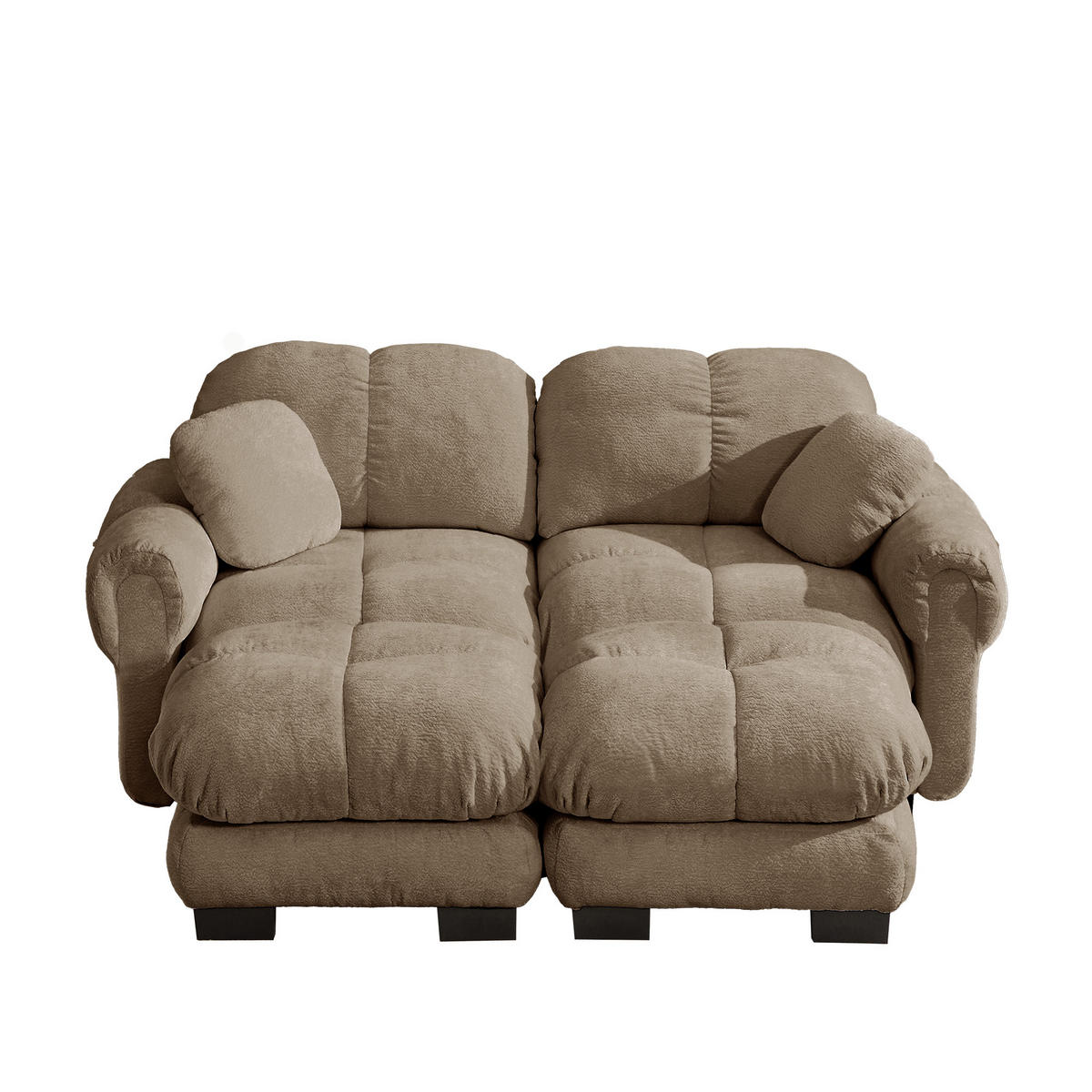 2-SITZER-SOFA DE-34384 2 Ottomans Braun - Braun, Textil (149/90/190cm) - ComfortXL