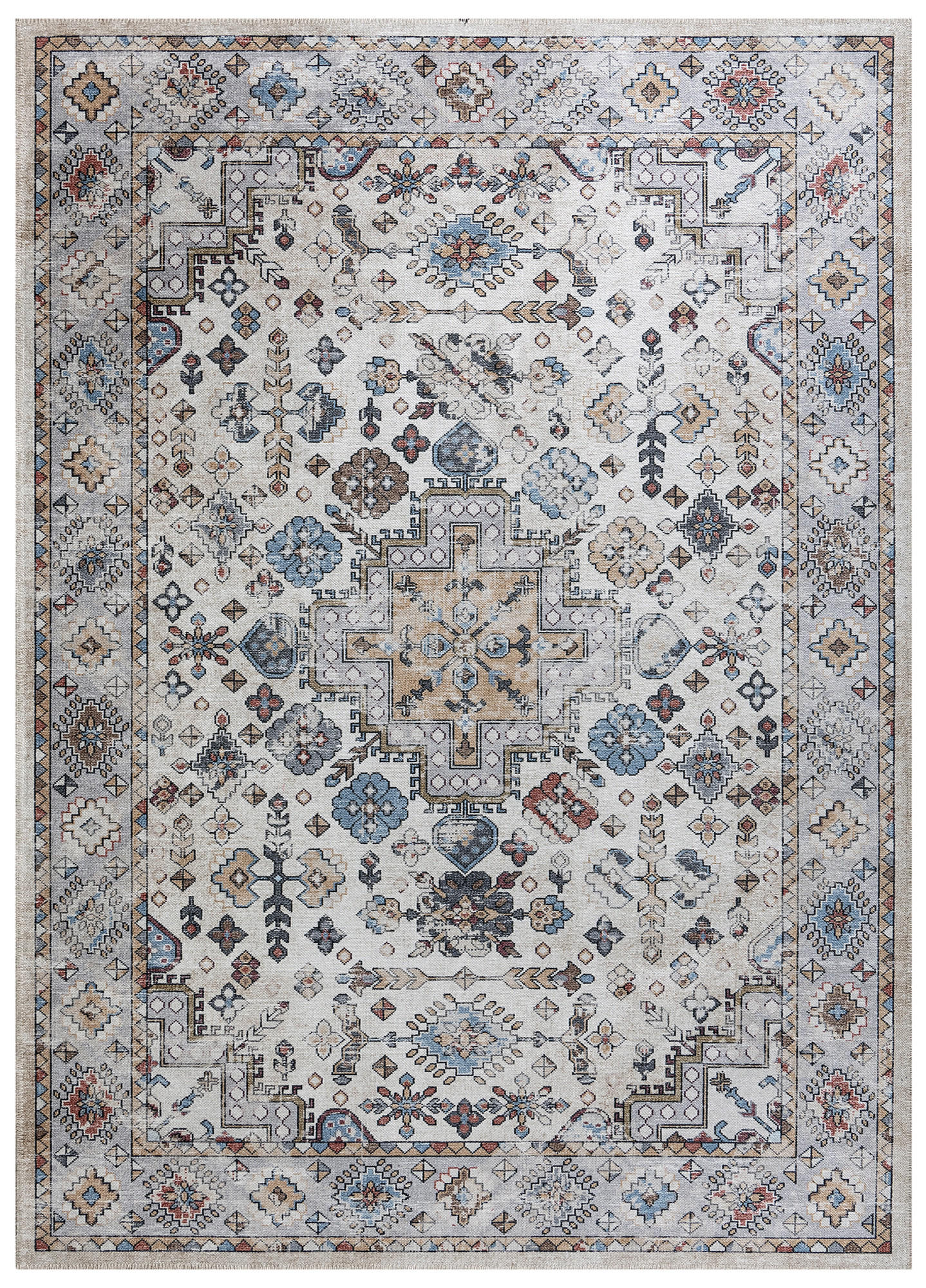 TEPPICH DUBAI beige vintage 90/150 cm - Beige, Textil (90/150cm) - Tapiso