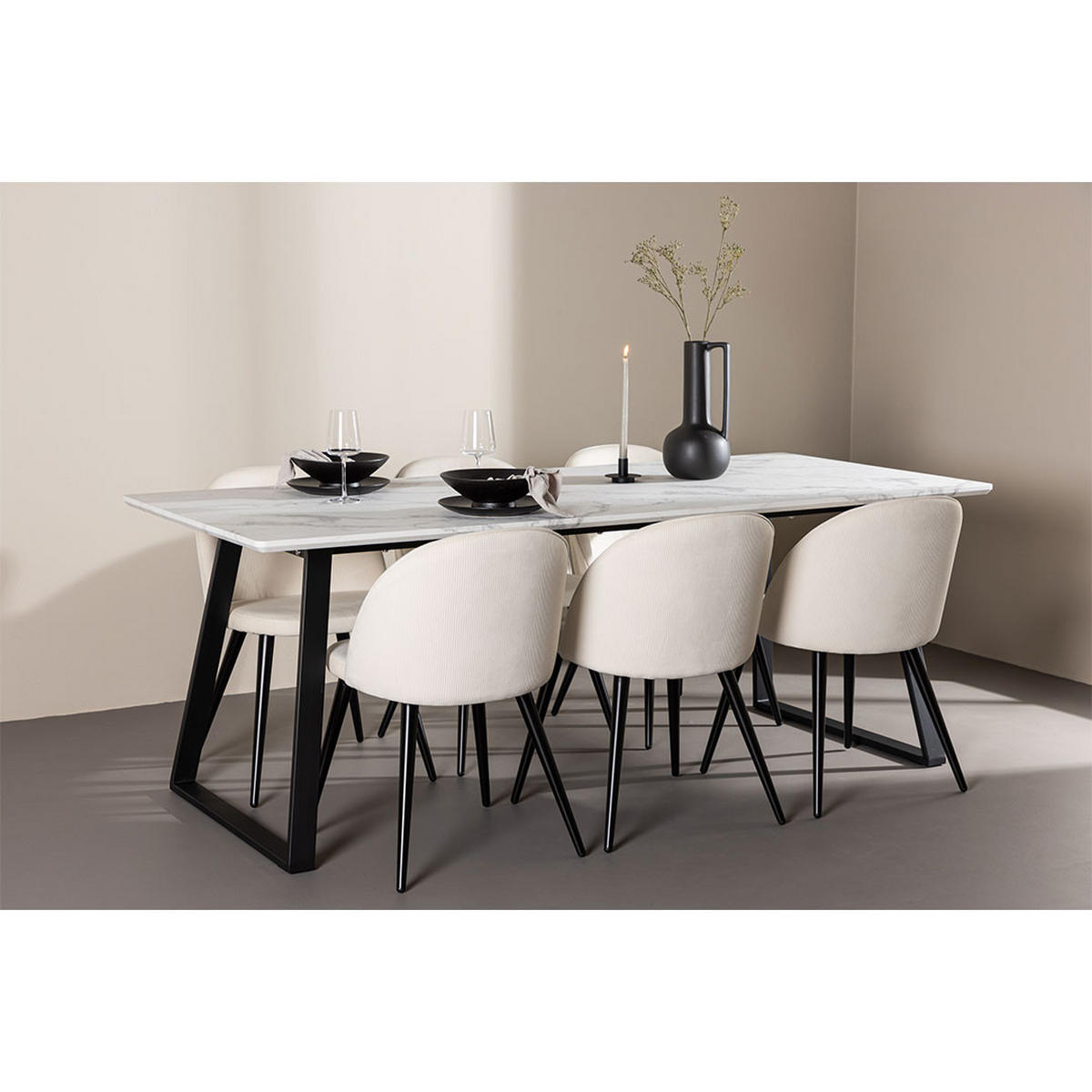 TISCHGRUPPE Weiß - Weiß, Holz (200/75/90cm) - ebuy24