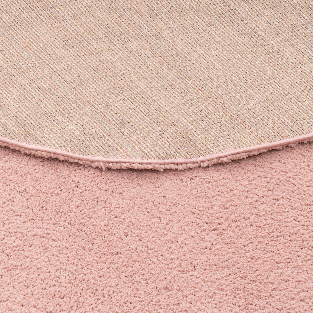 LUXUS SUPER HOCHFLOR SHAGGY TEPPICH LUCA RUND - Rosa, Textil (160/160cm) - Pergamon