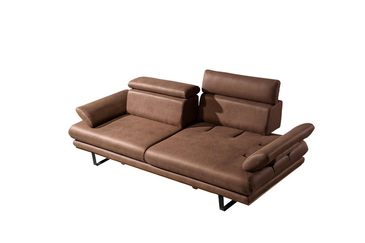 SITZGARNITUR Energy, Braun Stellvariante 3+2 - Braun, Leder (240/80/100cm) - Villa Möbel