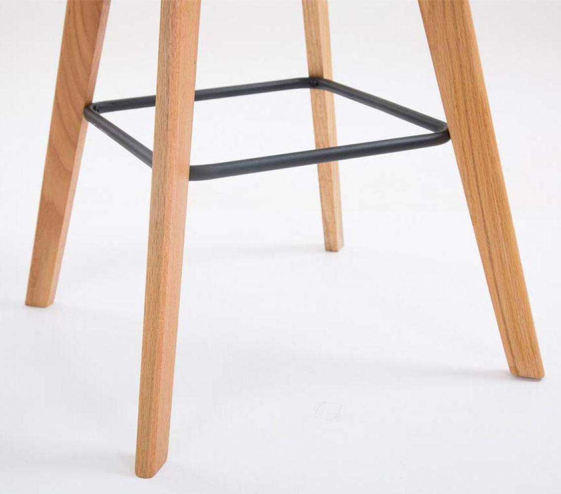 BARHOCKER 2er Set Kunststoff orange - Eukalyptusholzfarben/Orange, Holz/Kunststoff (48/112/56cm) - CLP