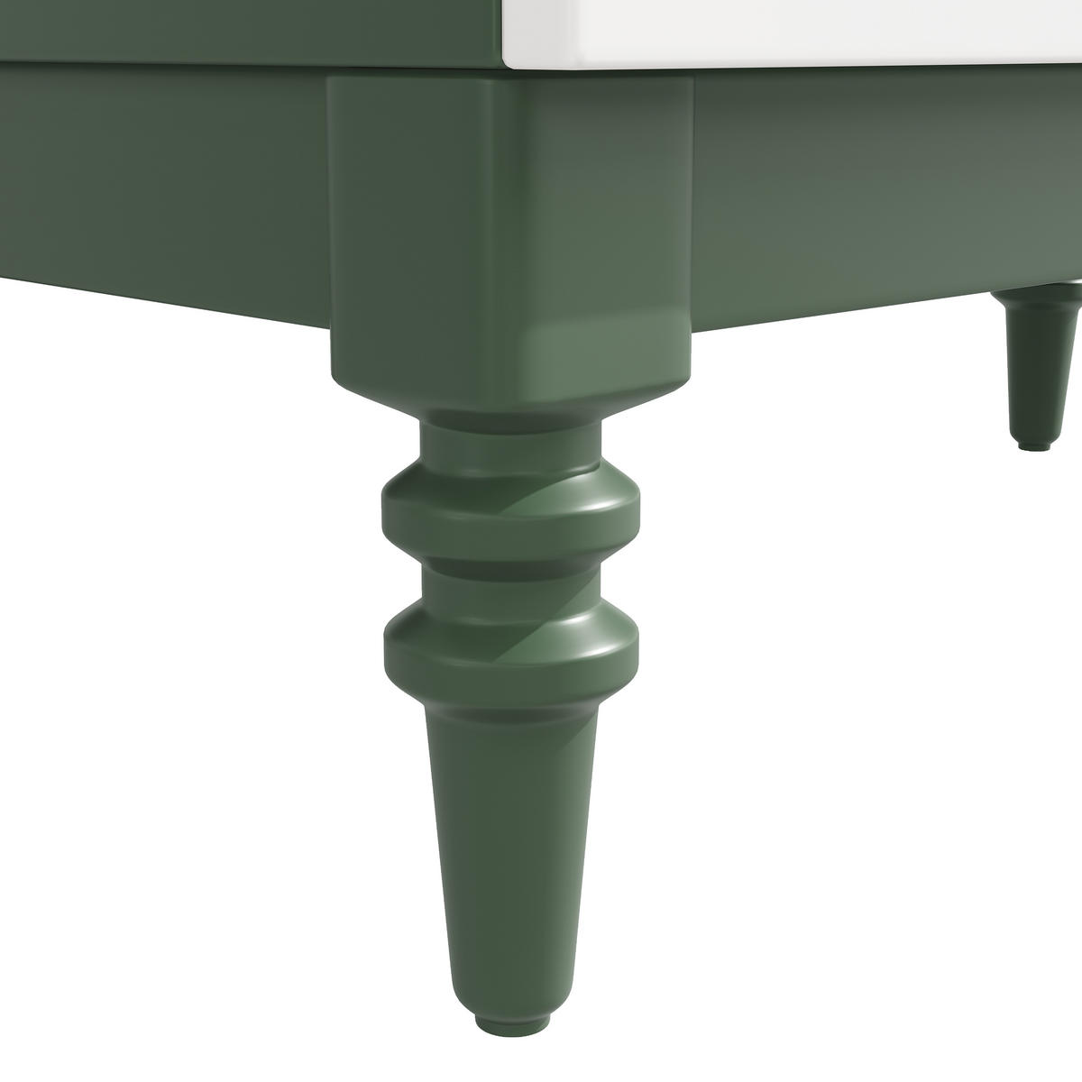 HIGHBOARD Grün 76×38,5×165 cm mit Bogenfront und Riffelglas-Türen aus Holzwerkstoff - Grün, Holzwerkstoff (76/165/38.5cm) - Luhomfu
