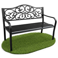 GARTENBANK IRGA Schwarz 127 x 89 x 62 cm - Schwarz, Metall (127/89/62cm) - Akord