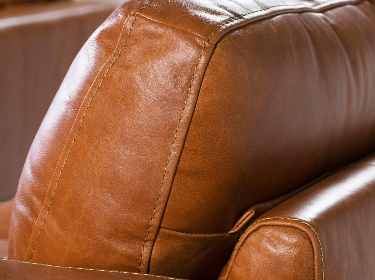 SOFA 3-Sitzer-Sofa aus braunem Leder 216/96/86 cm - Walnussfarben/Braun, Leder (216/86/96cm) - ANGEL CERDA