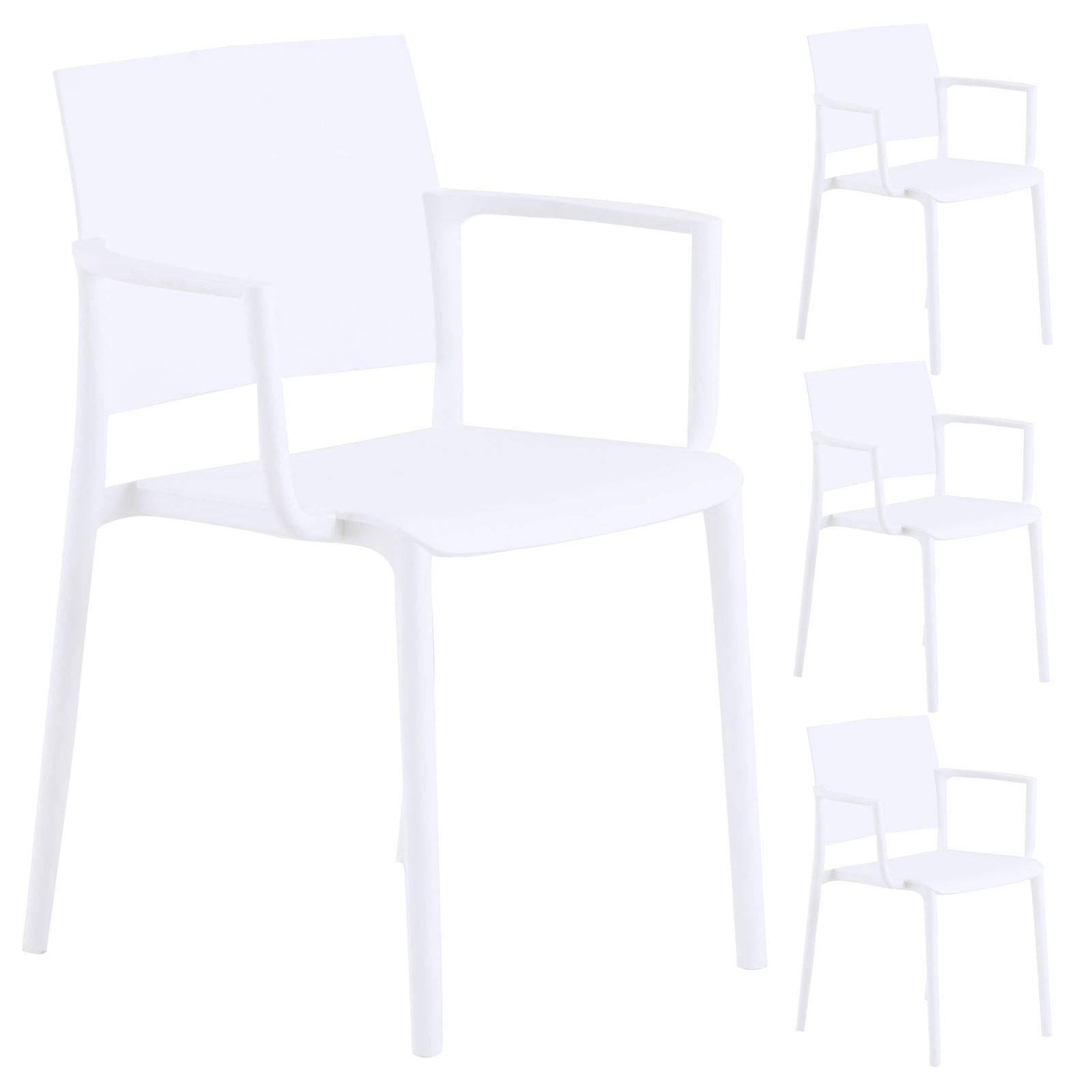 GARTENSTÜHLE TERRA 4ER-SET - Weiß, Textil (55/81/52cm) - IDIMEX