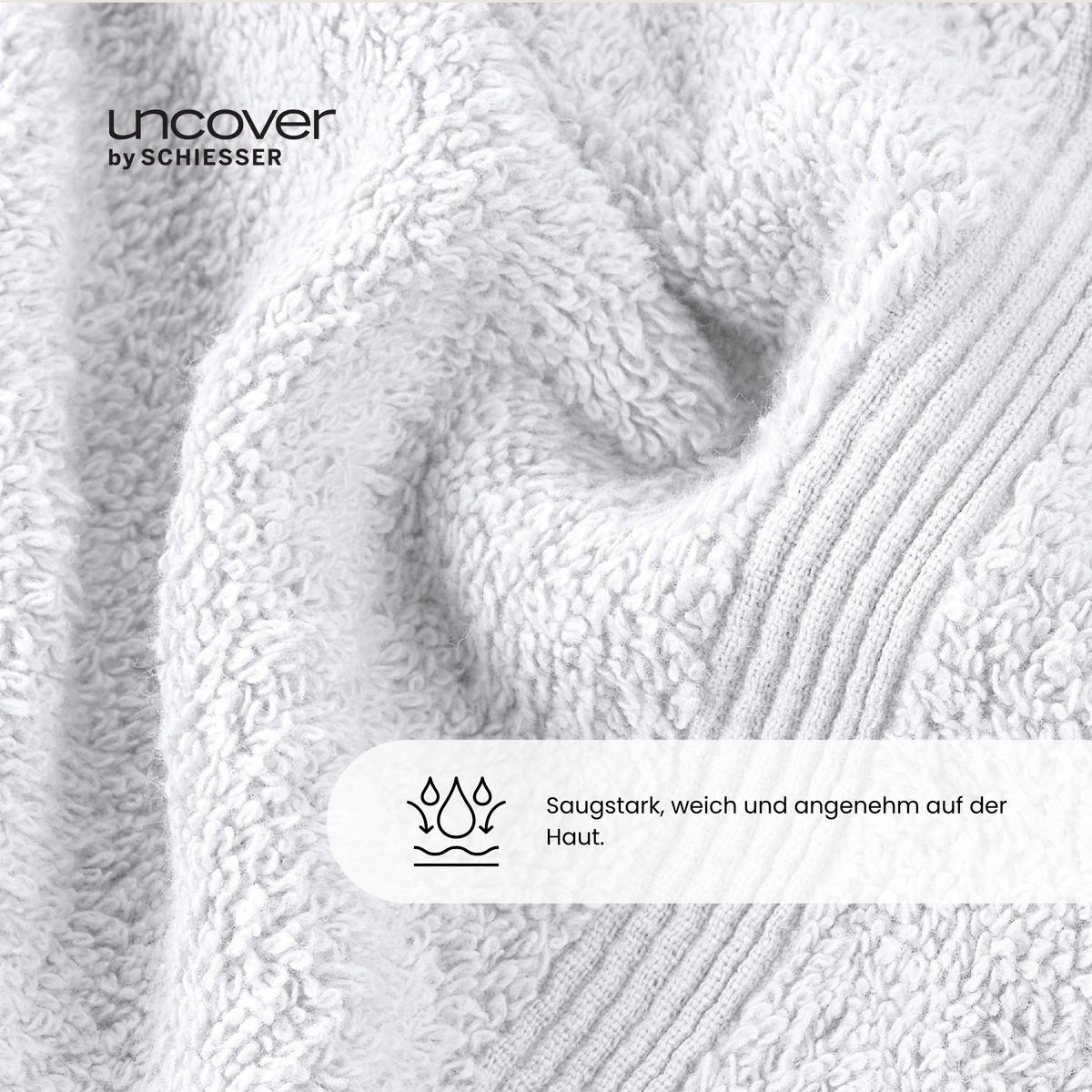 DUSCHTUCHSET Brooklyn - 2-teilig - 70x140 cm - Weiß - Weiß, Textil (70/140cm) - Uncover by Schiesser