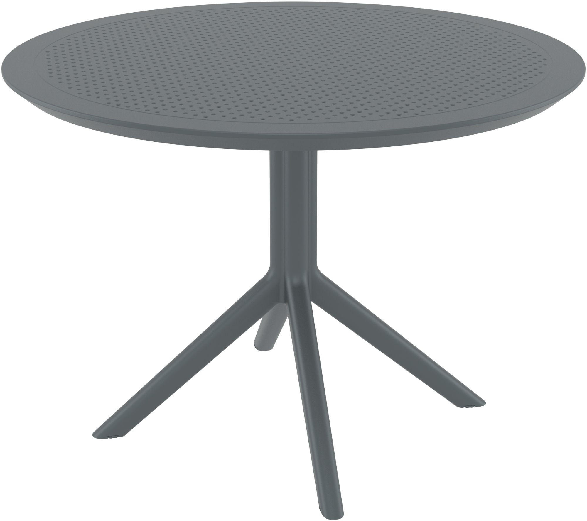 GARTENTISCH rund Ø105 cm Kunststoff Dunkelgrau - Dunkelgrau, Kunststoff (105/105/74cm) - CLP