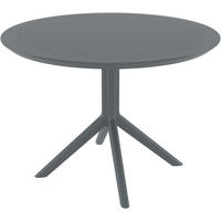 GARTENTISCH rund Ø105 cm Kunststoff Dunkelgrau - Dunkelgrau, Kunststoff (105/105/74cm) - CLP