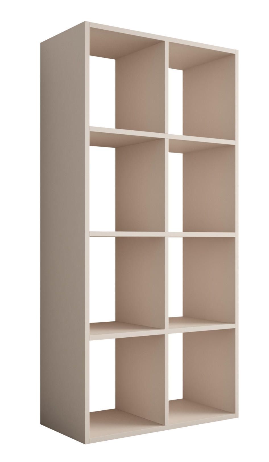 BÜCHERREGAL mit 8 Fächern – Farbe: Kaschmir – 147 × 74 × 30 cm, vertikale oder horizontal - Beige, Holzwerkstoff (74/147/30cm) - 3XE LIVING
