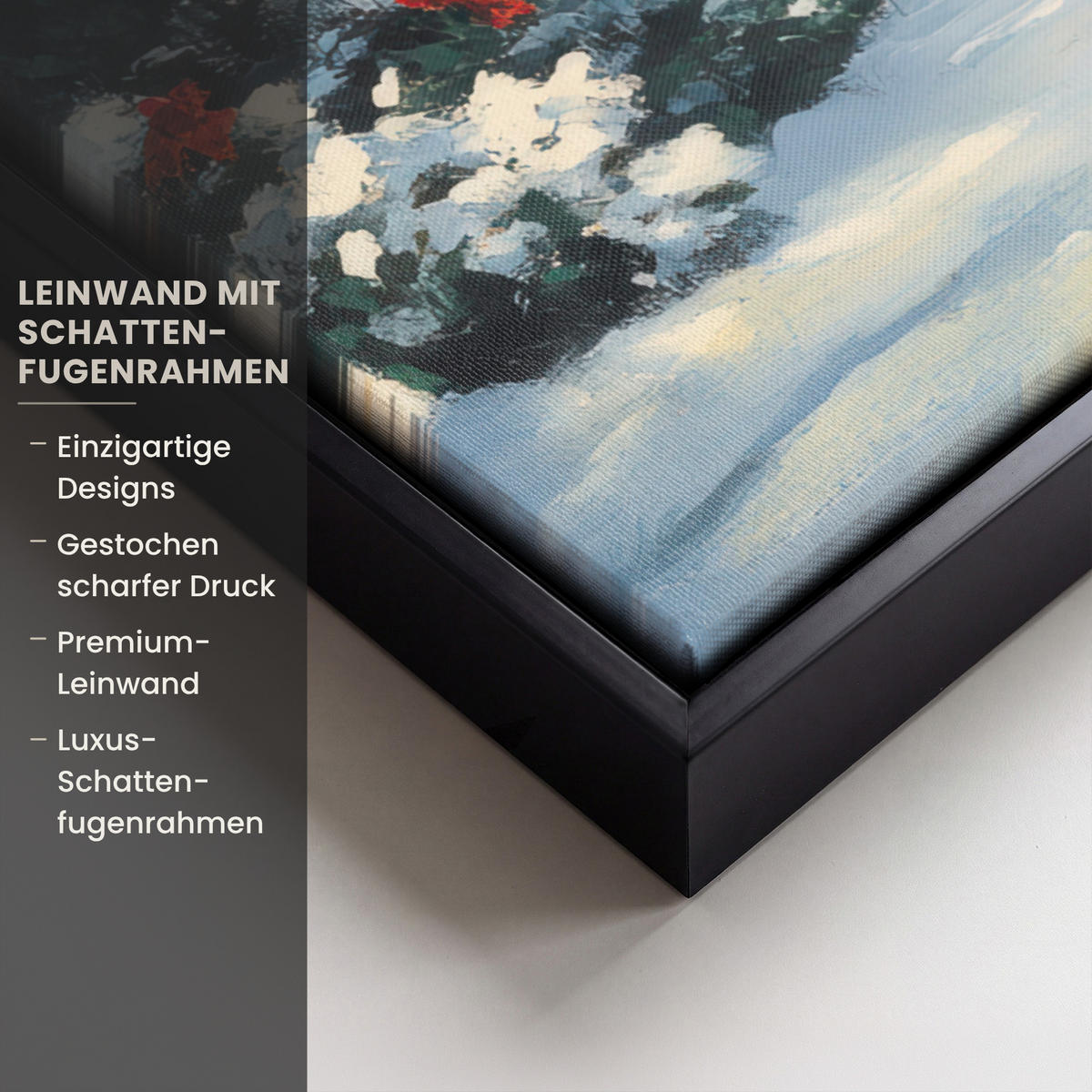 LEINWAND Bilder mit Rahmen - Weihnachten - Weihnachtsbaum - Winter - Zuhause - Schnee - 60x80 - Smaragdgrün, Textil (60/80cm) - MuchoWow