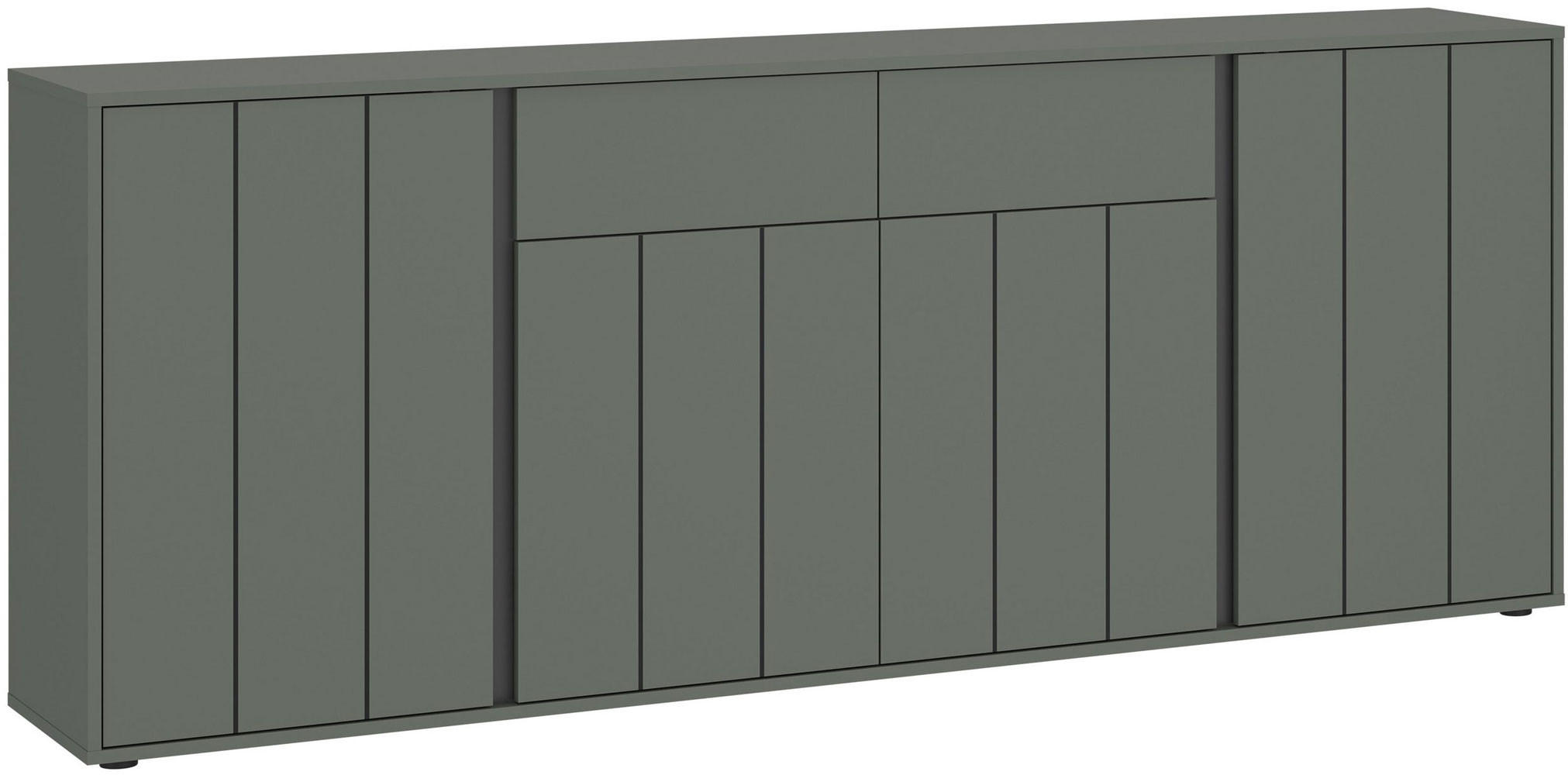 SIDEBOARD Veddel grau-grün / anthrazit 203 / 40 / 82cm - Blaugrau/Grau, Holz/Holzwerkstoff (203/82/40cm) - Feldmann-Wohnen