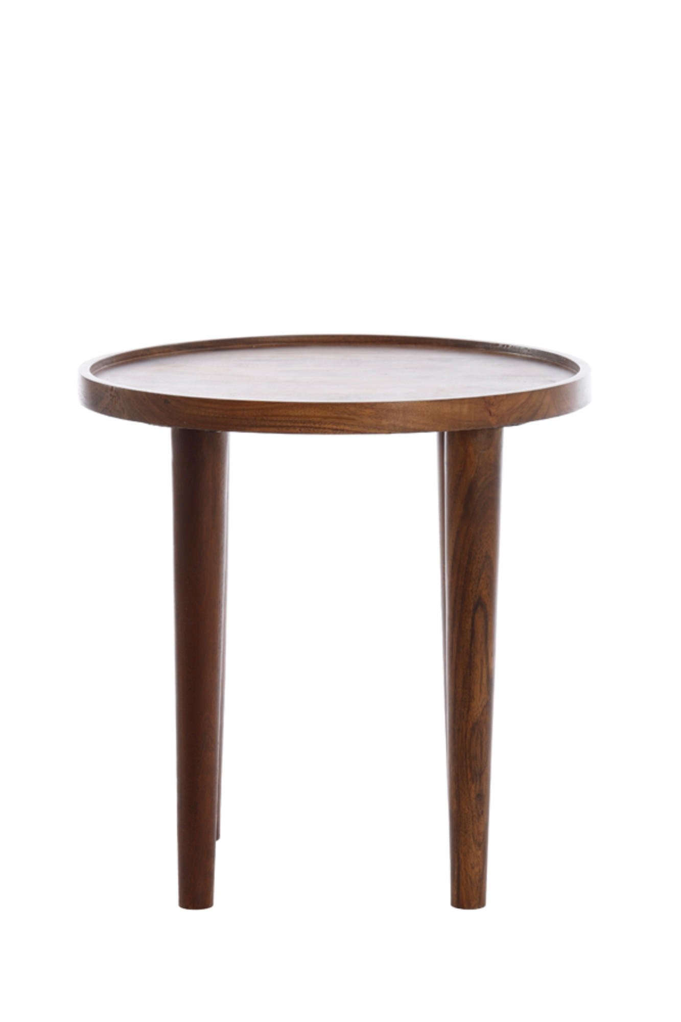 BEISTELLTISCH Qiano Braun Ø49/49 cm - Dunkelbraun, Holz (49/49/49cm) - Light & Living