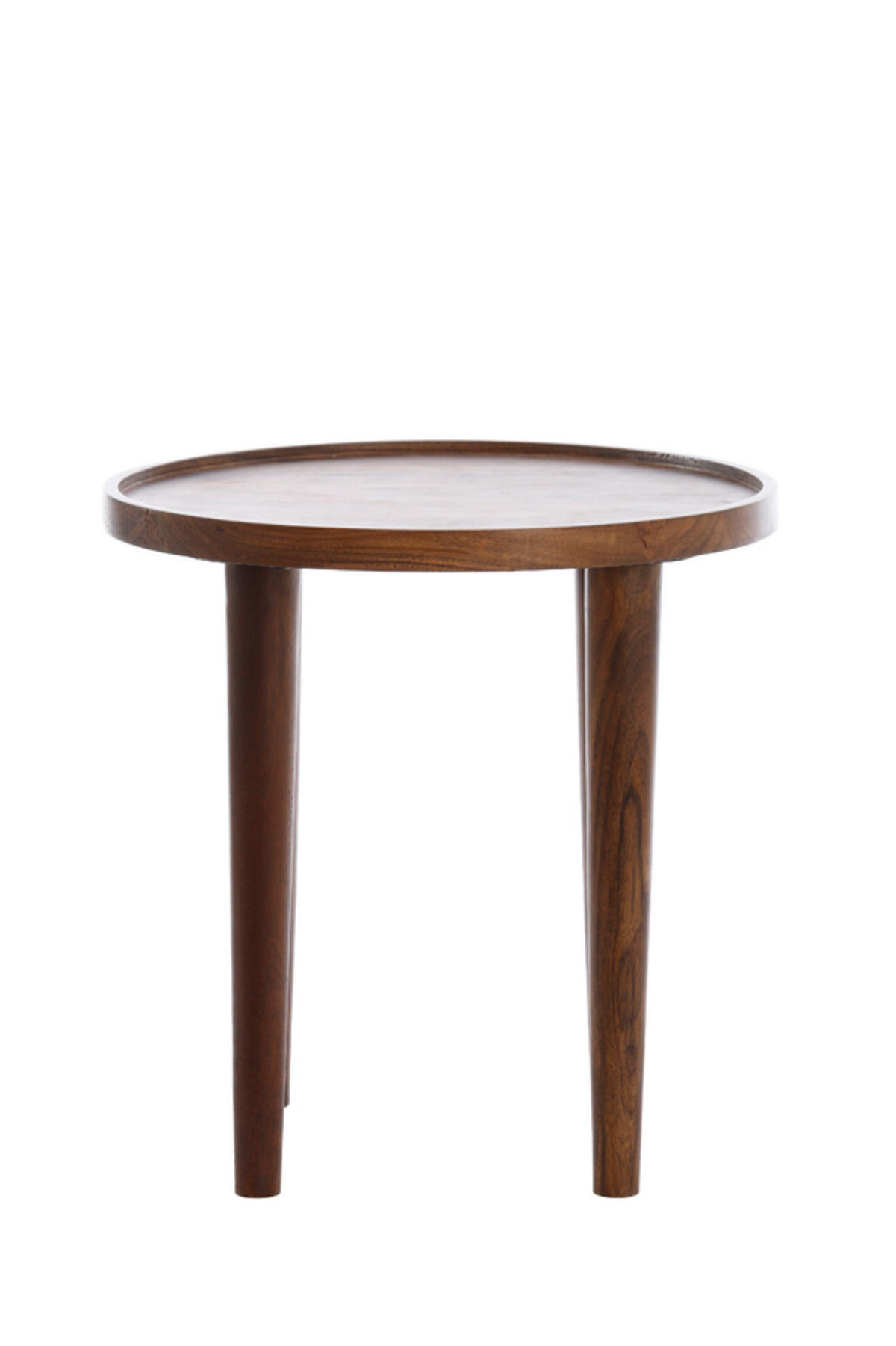 BEISTELLTISCH Qiano Braun Ø49/49 cm - Dunkelbraun, Holz (49/49/49cm) - Light & Living