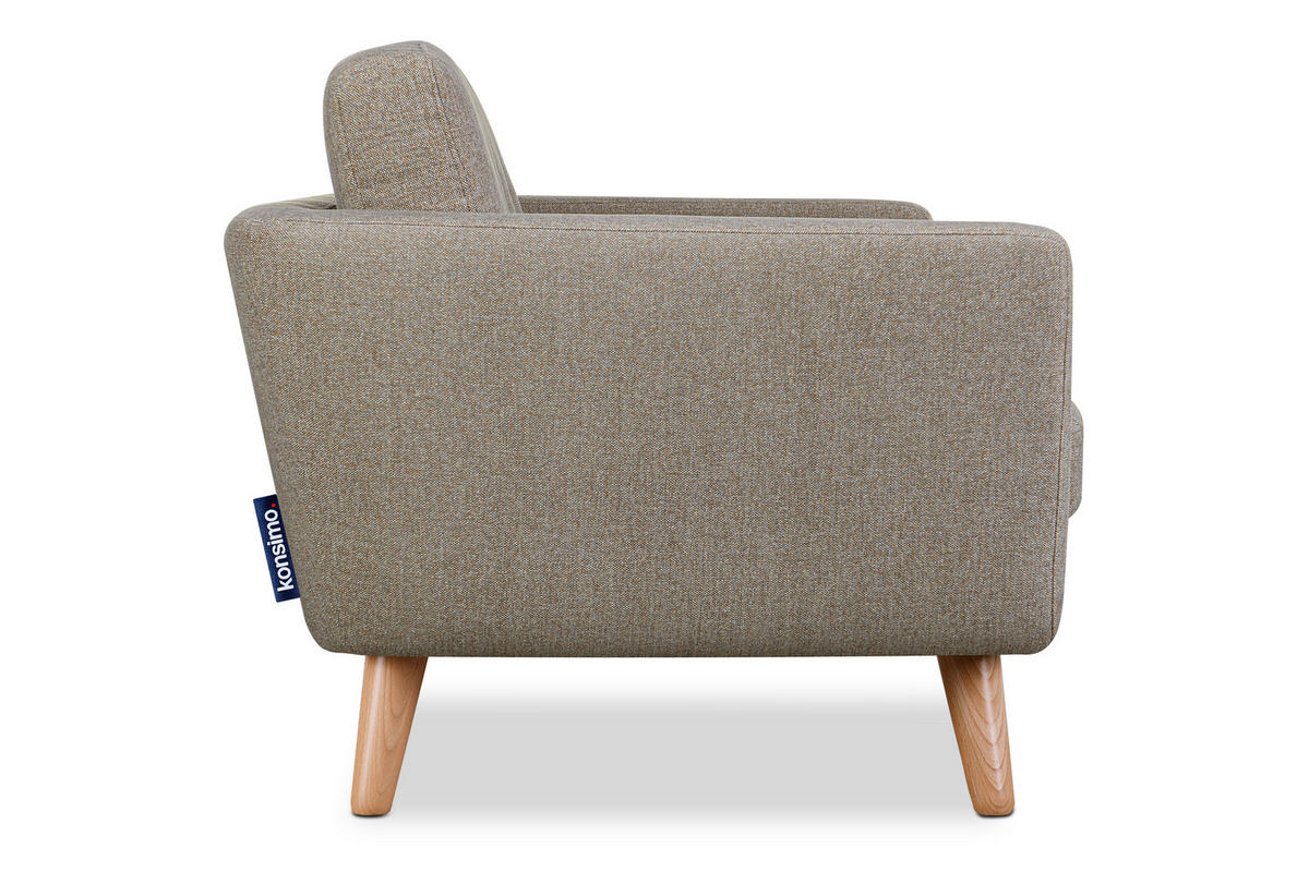 2-SITZER-SOFA TAGIO II mit Armlehnen, Hellbraun - Hellbraun, Textil (88/80/153cm) - KONSIMO®