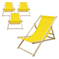 STRANDLIEGE 4er Set Gelb - Gelb, Holz (52/83/117cm) - ECD-Germany