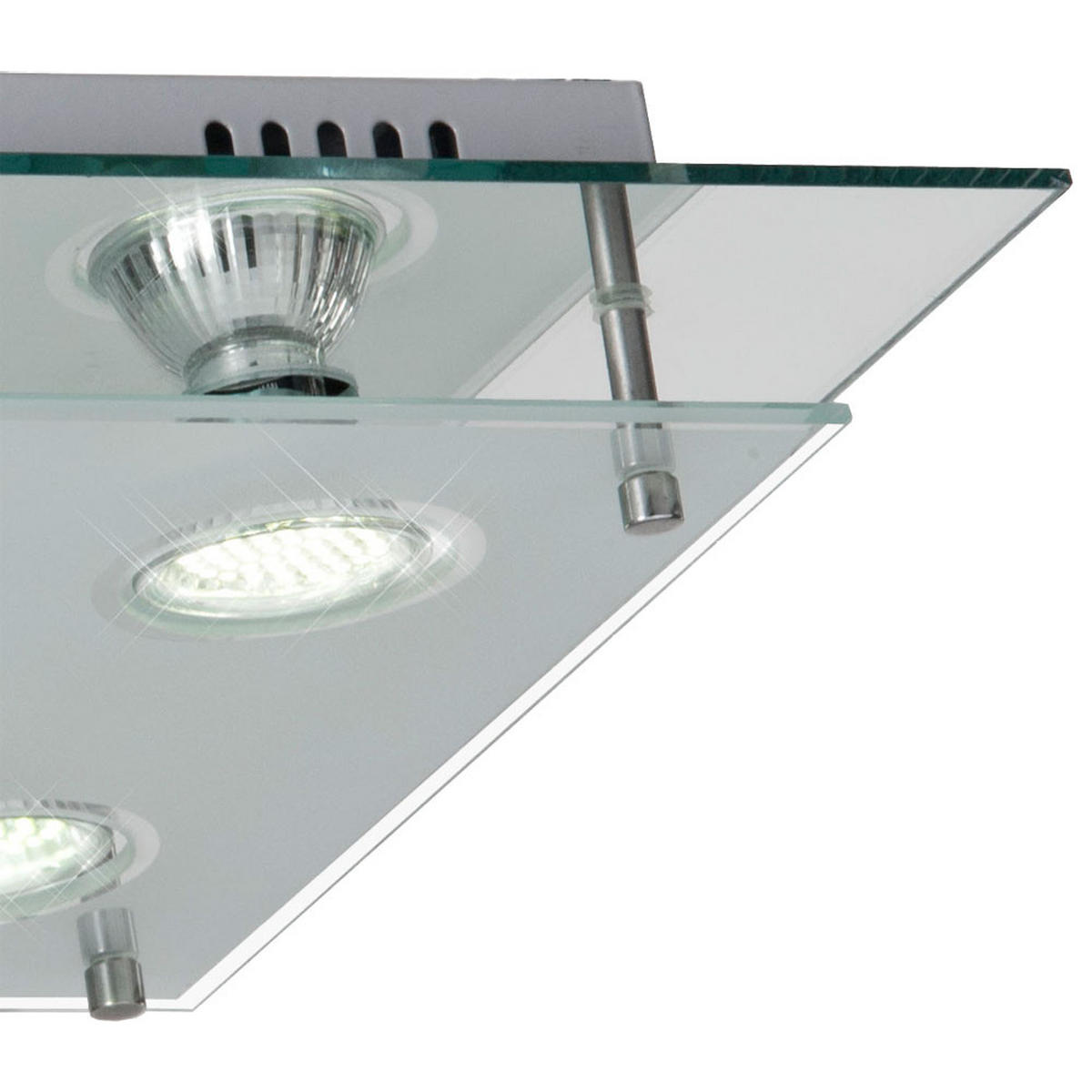 LED DECKENLEUCHTE ARENA Chrom Silber - Silberfarben, Glas (34/34/8cm) - Esto