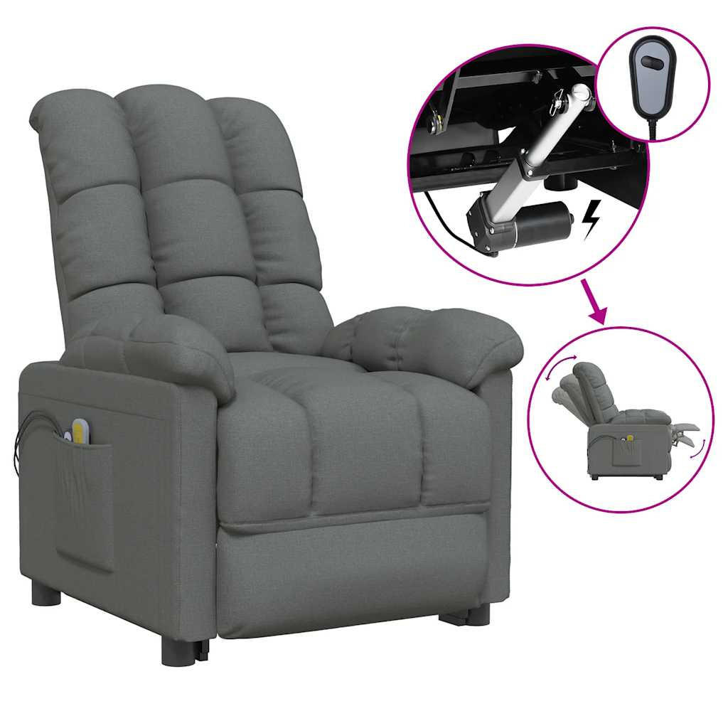 vidaXL Massagesessel Dunkelgrau 99x102x74 cm