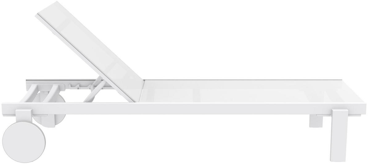 SONNENLIEGE Rune Rollen klappbar 74x190x31cm Metall Weiß Gartenliege - Weiß, Metall (74/31/190cm) - DELUKE