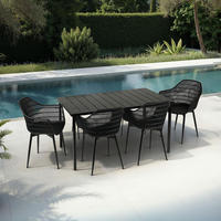 GARTENMÖBEL SET MARGHERITA - Schwarz, Metall - IDIMEX