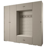 GARDEROBEN-SET 236,7/250/47 - Kaschmir/Schwarz, Holz/Kunststoff (250/236.7/47cm) - Abiks Möbel