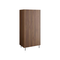 KLEIDERSCHRANK Tewos SZ90 - Nussbaumfarben/Schwarz, Holzwerkstoff/Metall (90/185/56cm) - MIRJAN24