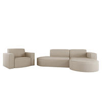 SOFASET Palma In Scala - Beige, Holzwerkstoff/Textil (236/78/165cm) - Fun Möbel