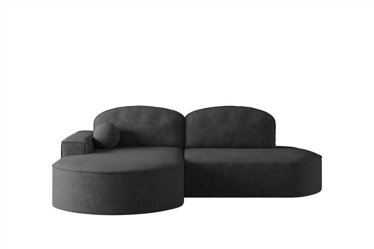 ECKSOFA Girona Mit Schlaffunktion - Schwarz, Holzwerkstoff/Textil (278/179cm) - Fun Möbel